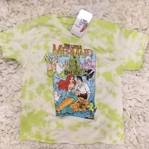 Disney The Little Mermaid Lime Yellow Tie Die T-shirt